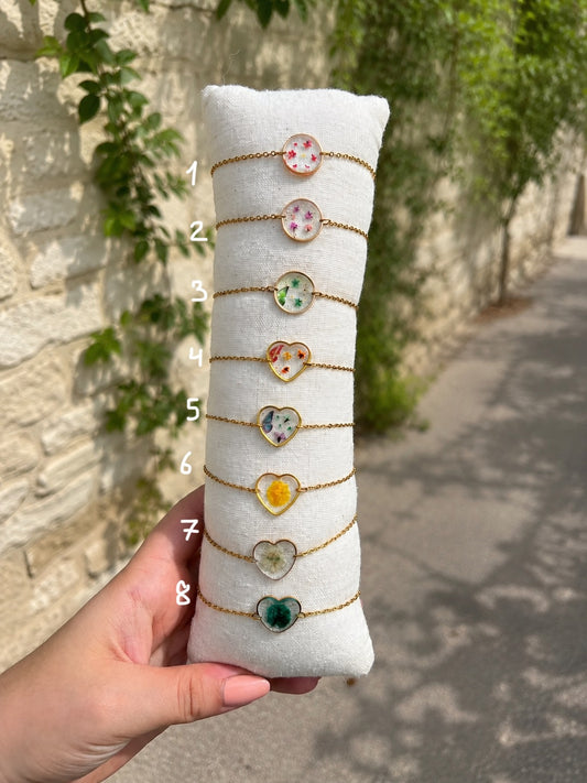 Bracelets fleurs séchées