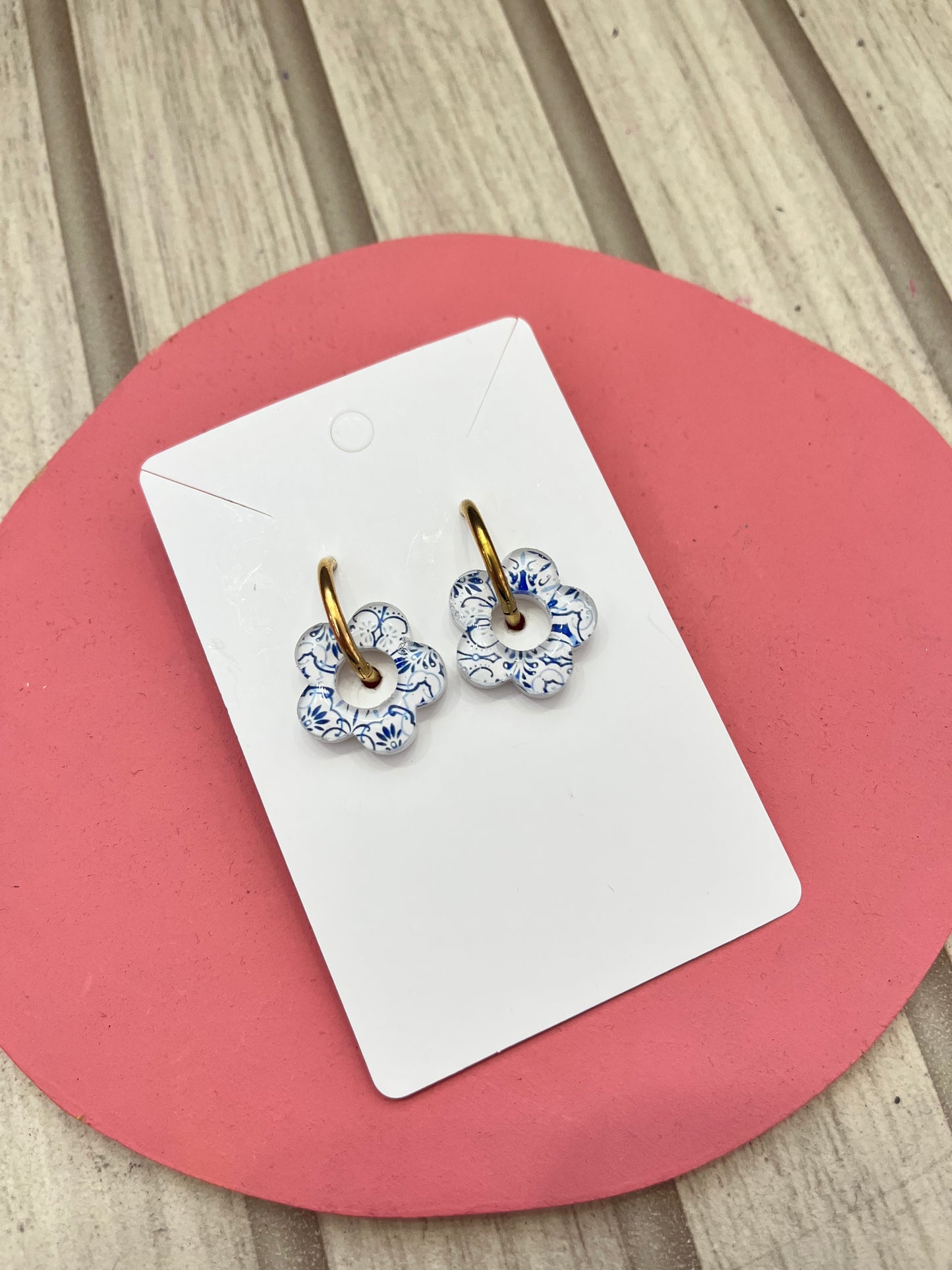 Pampille bleu à motifs