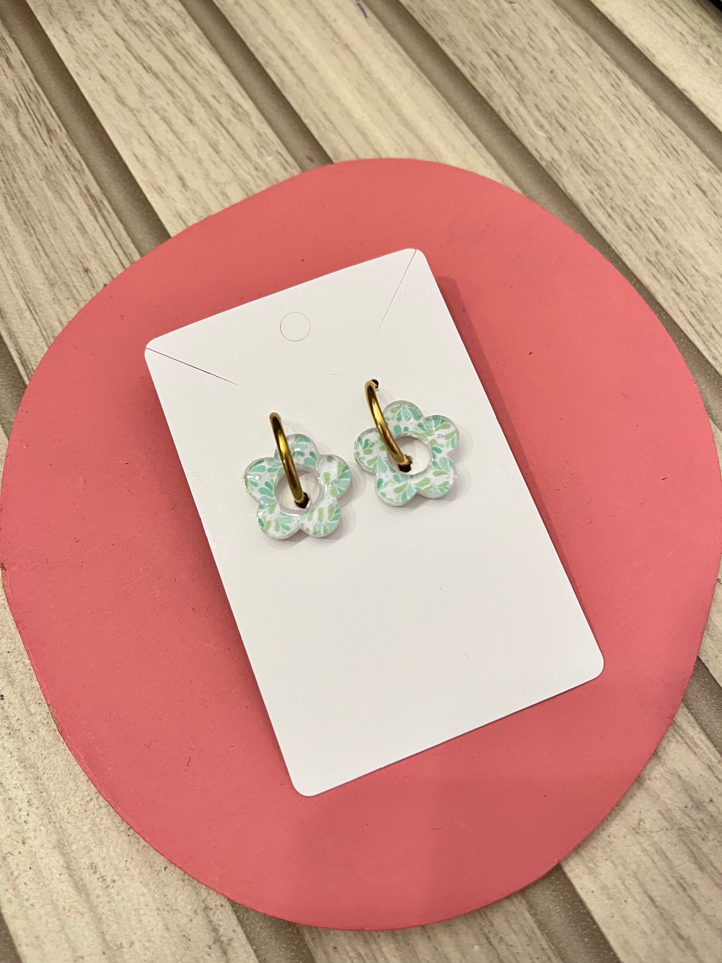 Pampille motif vert clair