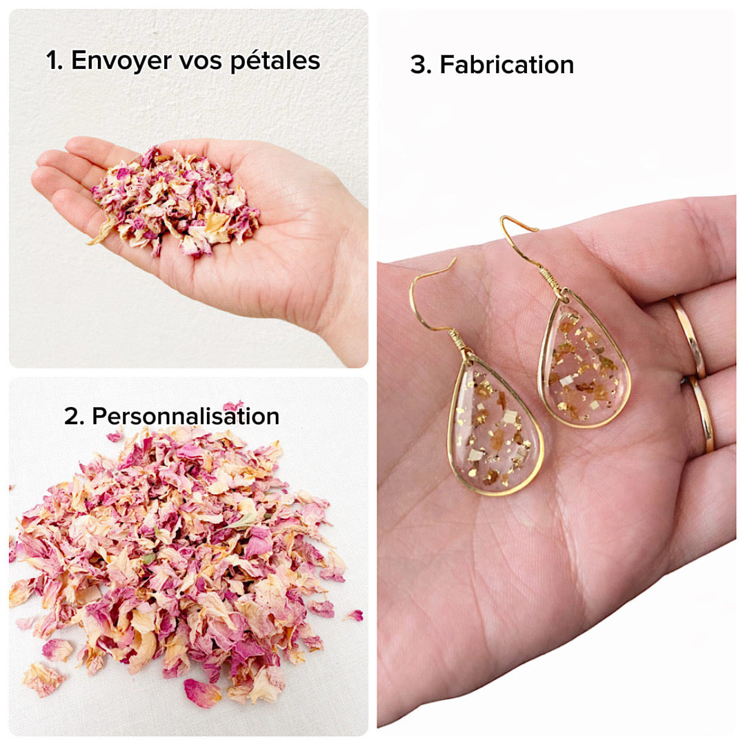 Bijoux personnalisés fleurs séchées