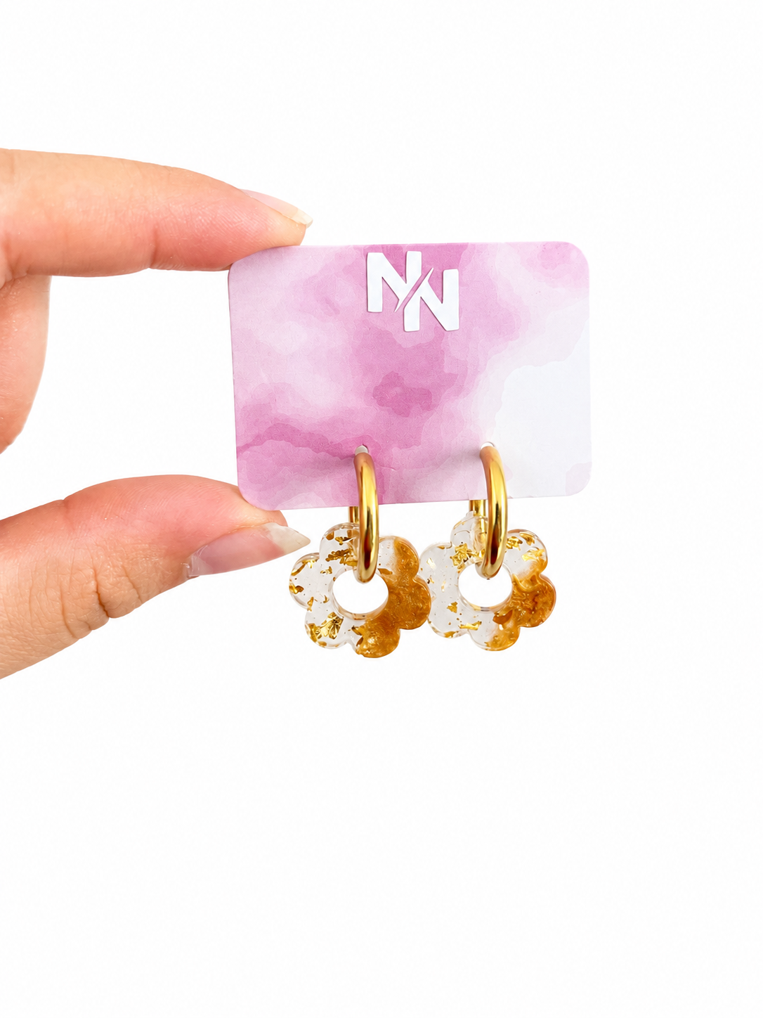 Pampille transparent et or