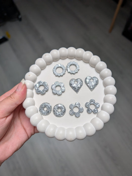 Pampille argenté à paillettes