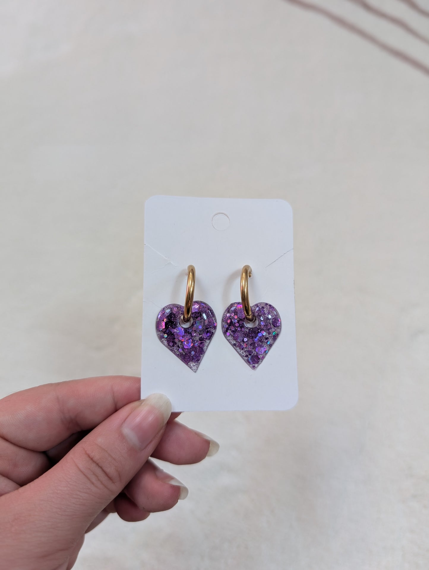Pampille violette à paillettes