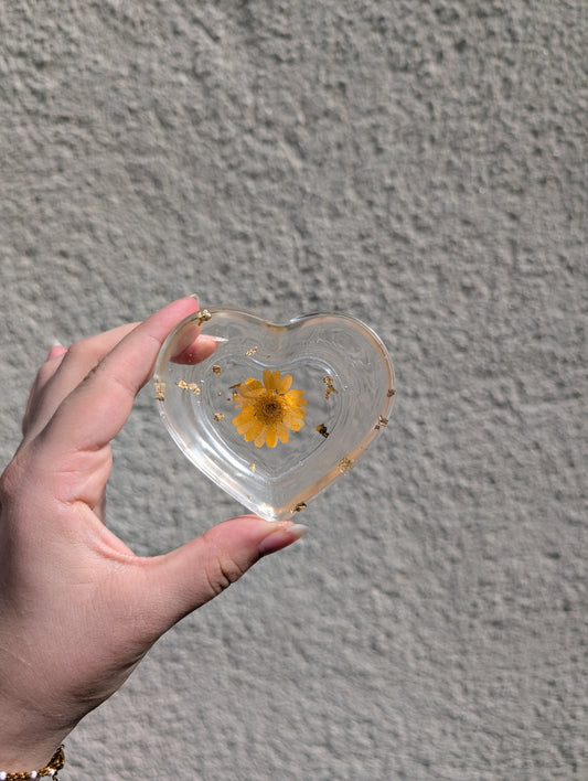 Coupelle cœur fleur orange