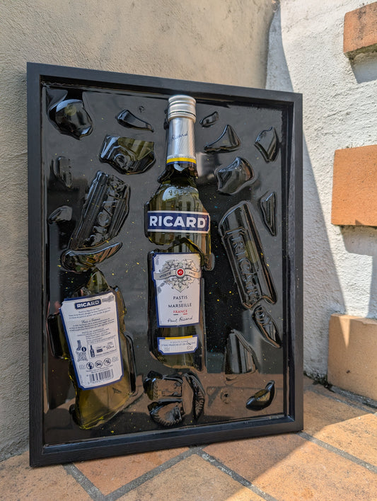 Cadre Ricard touche bleu et jaune