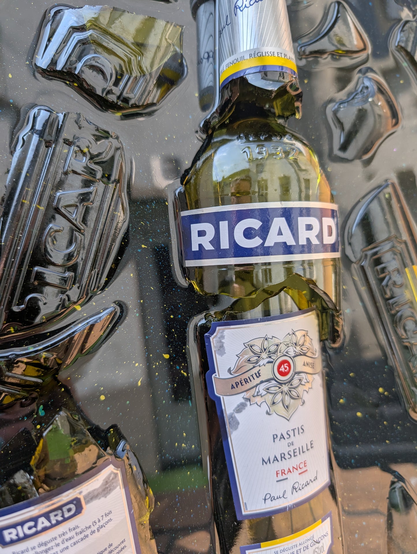 Cadre Ricard touche bleu et jaune