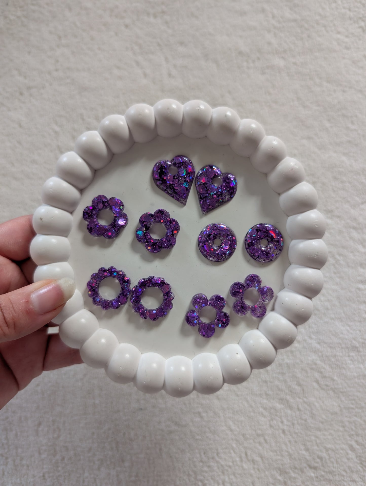 Pampille violette à paillettes