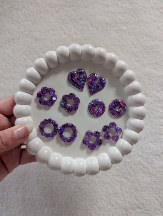 Pampille violette à paillettes